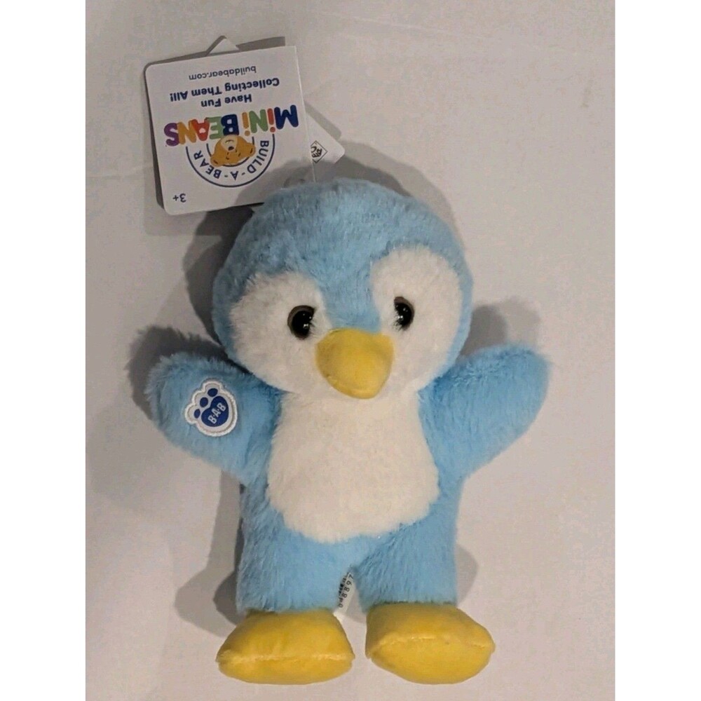 Build A Bear Workshop Mini Beans ICEY BLUE PENGUIN Plush Stuffed 6"